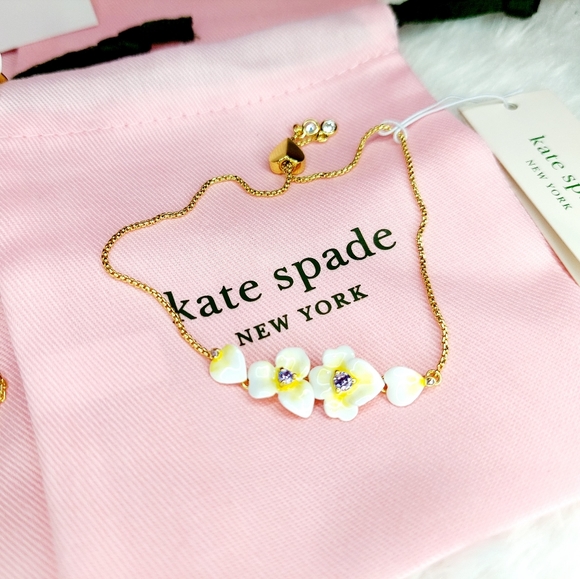 🎀 Kate Spade Precious pansy jewelry - complete - Picture 6 of 7